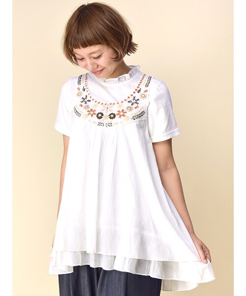 w closet（ダブルクローゼット）の「刺繍入りチュニック（）」 - WEAR