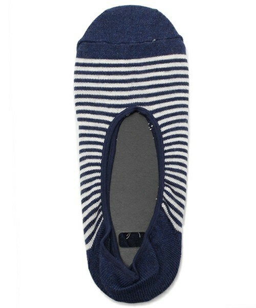 UNION STATION（ユニオンステーション）の「インソールソックス/パネルボーダー（ソックス/靴下・メンズ・ホワイト/ブルー/ネイビー・FREE）」の3枚目の写真