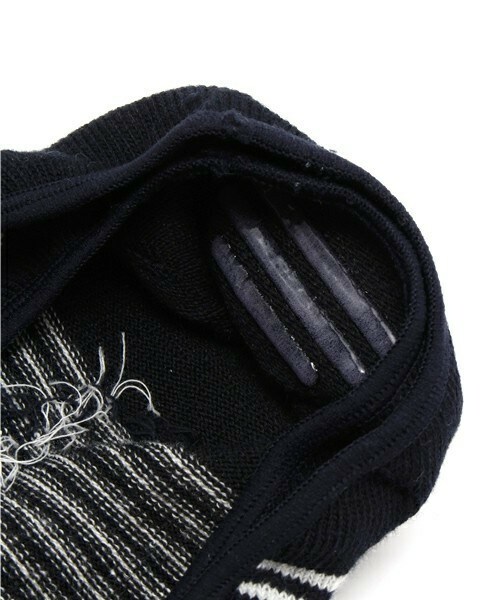 UNION STATION（ユニオンステーション）の「インソールソックス/パネルボーダー（ソックス/靴下・メンズ・ホワイト/ブルー/ネイビー・FREE）」の4枚目の写真