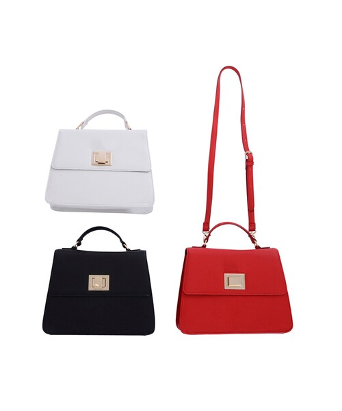 EVRIS（エヴリス）の「スクエアチャームショルダーBAG（バッグ・レディース・ホワイト/ブラック/レッド・F）」の13枚目の写真