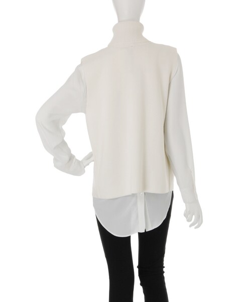 LAGUNAMOON(ラグナムーン)の「スリットレイヤードプルオーバー(トップス・レディース・ホワイト/チャコールグレー)」の6枚目の写真