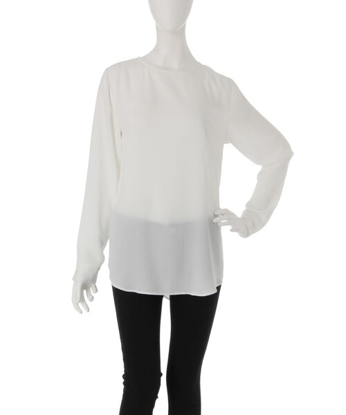 LAGUNAMOON(ラグナムーン)の「スリットレイヤードプルオーバー(トップス・レディース・ホワイト/チャコールグレー)」の10枚目の写真