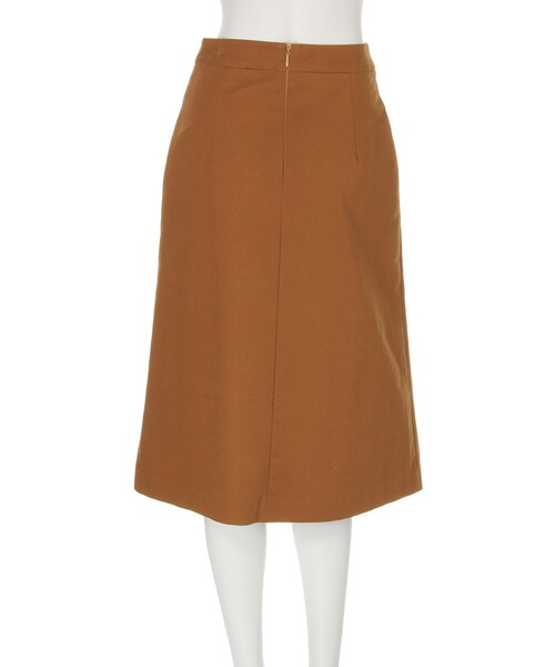 LAGUNAMOON(ラグナムーン)の「インバーテッドプリーツミモレスカート(スカート・レディース・ホワイト/キャメル・S/M)」の6枚目の写真