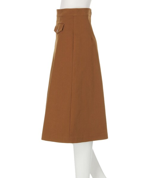 LAGUNAMOON(ラグナムーン)の「インバーテッドプリーツミモレスカート(スカート・レディース・ホワイト/キャメル・S/M)」の5枚目の写真