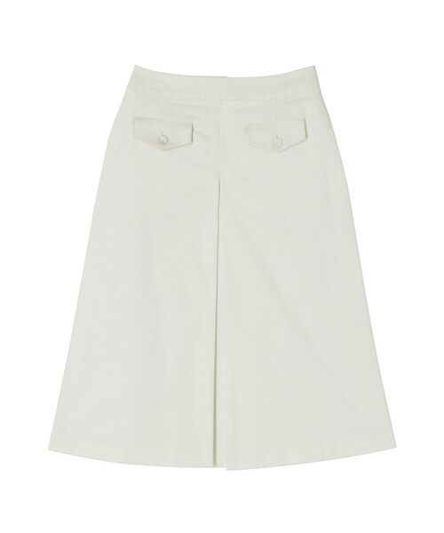 LAGUNAMOON(ラグナムーン)の「インバーテッドプリーツミモレスカート(スカート・レディース・ホワイト/キャメル・S/M)」の1枚目の写真