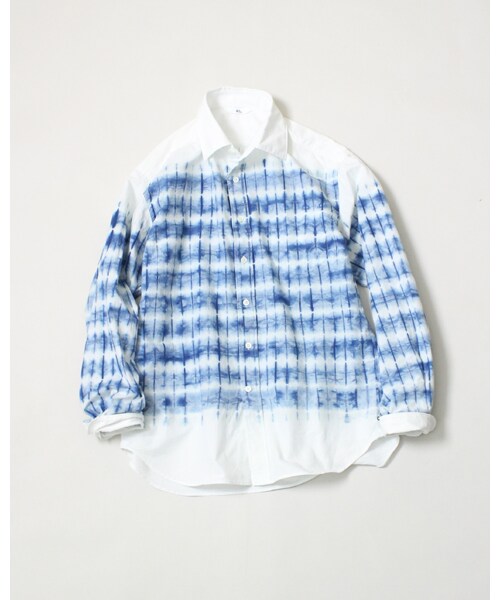 【レア】45Ｒ　カディ有松絞りシャツ(藍染め)
