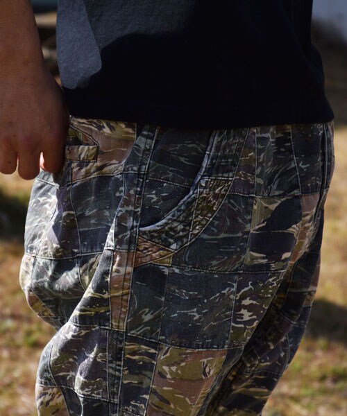VIRGOwearworks（ヴァルゴウェアワークス）の「Vintage crazy camo shorts カモ 迷彩柄 ショートパンツ（パンツ・メンズ・LEAF CAMO/TIGER CAMO・2/3/4）」の9枚目の写真