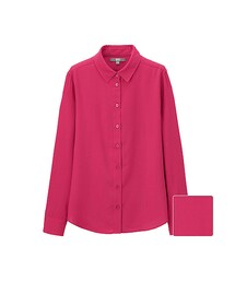 UNIQLO | WOMEN レーヨンエアリーブラウス（長袖）(シャツ/ブラウス)