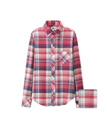 UNIQLO | WOMEN ライトフランネルチェックシャツ（長袖）A(シャツ/ブラウス)