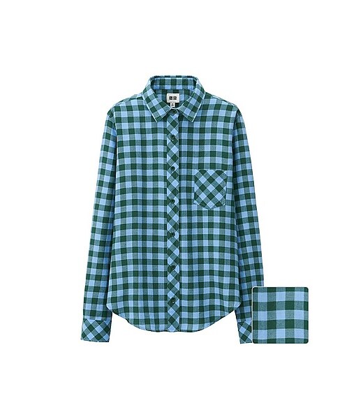 UNIQLO(ユニクロ)の「WOMEN ライトフランネルチェックシャツ(長袖)B(シャツ/ブラウス・レディース・RED/BLACK/BLUE/DARK GREEN・XXL/XL/3XL/S/M/L)」の3枚目の写真
