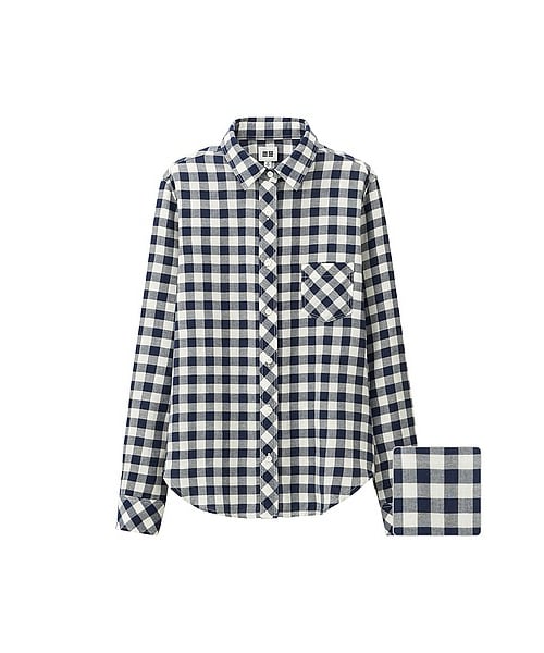 UNIQLO(ユニクロ)の「WOMEN ライトフランネルチェックシャツ(長袖)B(シャツ/ブラウス・レディース・RED/BLACK/BLUE/DARK GREEN・XXL/XL/3XL/S/M/L)」の4枚目の写真