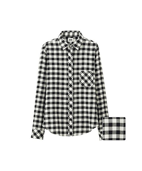 UNIQLO(ユニクロ)の「WOMEN ライトフランネルチェックシャツ(長袖)B(シャツ/ブラウス・レディース・RED/BLACK/BLUE/DARK GREEN・XXL/XL/3XL/S/M/L)」の2枚目の写真