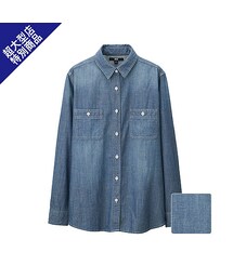 UNIQLO | WOMEN シャンブレーロングシャツ（長袖）＋E(シャツ/ブラウス)