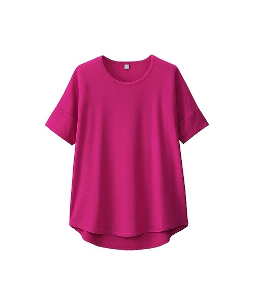 UNIQLO（ユニクロ）の「WOMEN ドレープドルマンT（半袖）（Tシャツ/カットソー・レディース・NAVY/OFF WHITE/BLUE/PINK/BLACK・L/S/XL/XXL/3XL/M）」の5枚目の写真