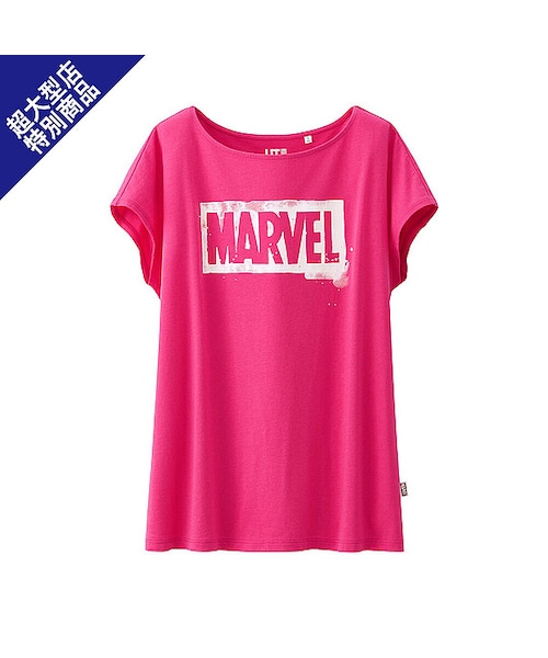 UNIQLO（ユニクロ）の「アベンジャーズグラフィックT（半袖）（Tシャツ/カットソー・レディース・BLUE 67/PINK 12/WHITE 00/BLACK 09・S/M/XL/L）」の4枚目の写真
