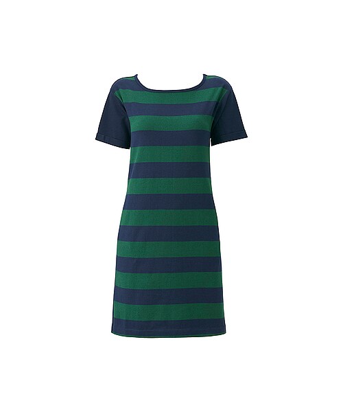 UNIQLO（ユニクロ）の「WOMEN ボーダーワンピース（半袖）（ワンピース・レディース・WINE/DARK GRAY/GREEN・L/XXL/S/M/XL）」の3枚目の写真