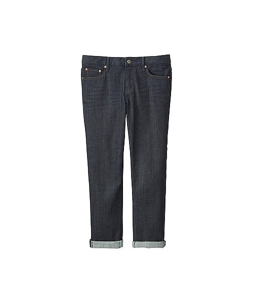UNIQLO(ユニクロ)の「WOMEN スリムボーイフレンドフィットアンクルジーンズ(デニムパンツ・レディース・NAVY/BLUE・24/26/22/28/27/23/25)」の1枚目の写真