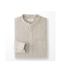 UNIQLO | MEN プレミアムリネンスタンドカラーシャツ（長袖）(シャツ/ブラウス)