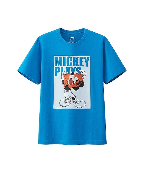 UNIQLO(ユニクロ)の「ミッキープレイズ/グラフィックT(半袖)(Tシャツ/カットソー・メンズ・BLUE 67・4XL/XL/3XL/L/S/M/XXL)」の1枚目の写真