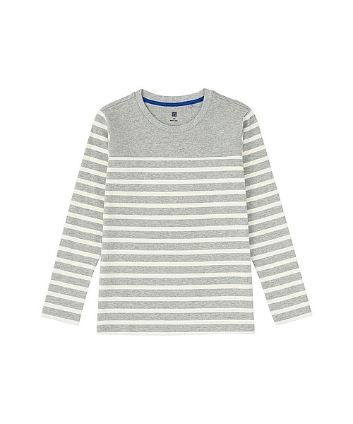 UNIQLO（ユニクロ）の「BOYS ボーダークルーネックT（長袖）B（その他トップス・キッズ・WHITE/GRAY/NAVY・110/130/120/140/150/160）」の2枚目の写真