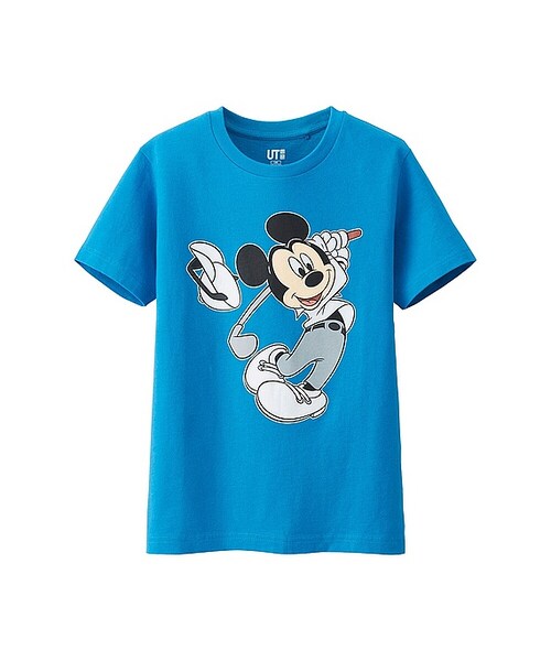 UNIQLO(ユニクロ)の「BOYS ミッキープレイズ/グラフィックT(半袖)(Tシャツ/カットソー・キッズ・BLUE 67・120/130/140/110/100/150)」の1枚目の写真