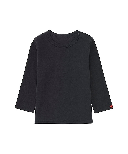 UNIQLO(ユニクロ)の「BABY クルーネックT(刺繍・長袖)(ロンパース・キッズ・DARK GRAY/PURPLE/GREEN/PINK/OFF WHITE/RED/BLACK/BLUE・100/80/90)」の3枚目の写真