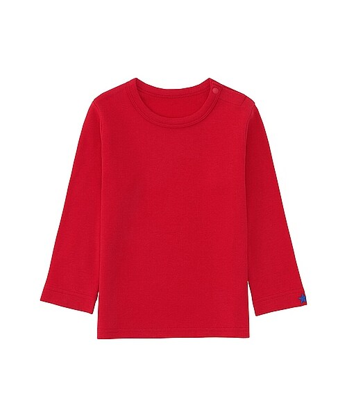 UNIQLO(ユニクロ)の「BABY クルーネックT(刺繍・長袖)(ロンパース・キッズ・DARK GRAY/PURPLE/GREEN/PINK/OFF WHITE/RED/BLACK/BLUE・100/80/90)」の8枚目の写真