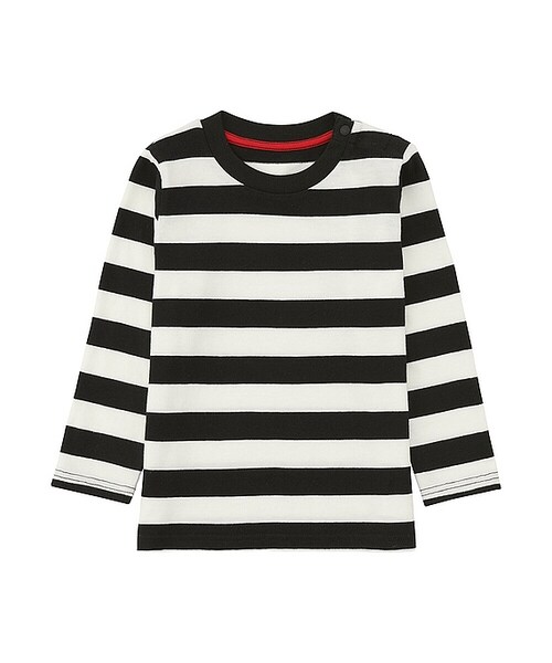 UNIQLO（ユニクロ）の「クルーネックT（ボーダー・長袖）（その他トップス・キッズ・YELLOW 45/BLACK 09/BLUE 66/BLUE 67・80/90/100）」の2枚目の写真