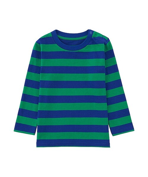 UNIQLO（ユニクロ）の「クルーネックT（ボーダー・長袖）（その他トップス・キッズ・YELLOW 45/BLACK 09/BLUE 66/BLUE 67・80/90/100）」の4枚目の写真