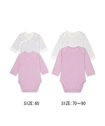 UNIQLO | BABY クルーネックボディ（フラワー・2枚組・長袖）(ロンパース)