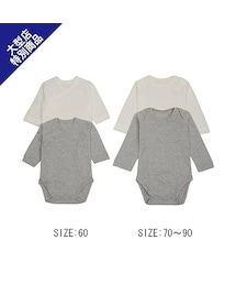 UNIQLO | BABY クルーネックボディ（無地・長袖・2枚組）＋(ロンパース)