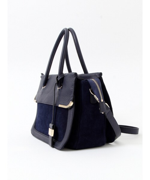 interstaple（インターステイプル）の「Monet/スエードコンビトート【予約】（トートバッグ・レディース・NAVY/GRY・F）」の4枚目の写真