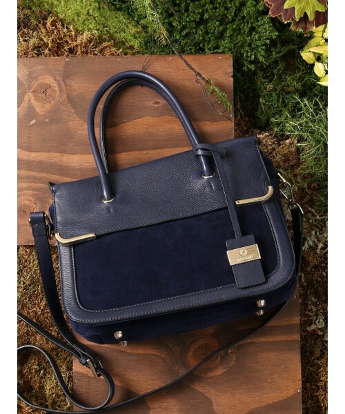 interstaple（インターステイプル）の「Monet/スエードコンビトート【予約】（トートバッグ・レディース・NAVY/GRY・F）」の2枚目の写真