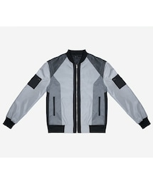 Acrosphere | Cosmos grey mesh bomber jacket(スタジャン)