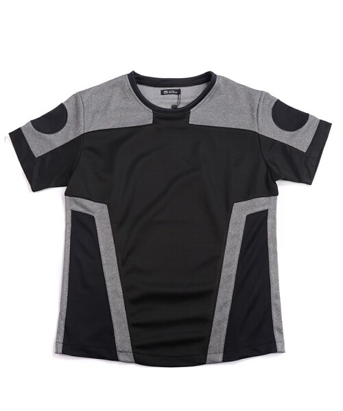 Acrosphere（アクロスファー）の「Hyperspace mesh paneled t-shirt（Tシャツ/カットソー・メンズ・Black/Grey・F）」の2枚目の写真