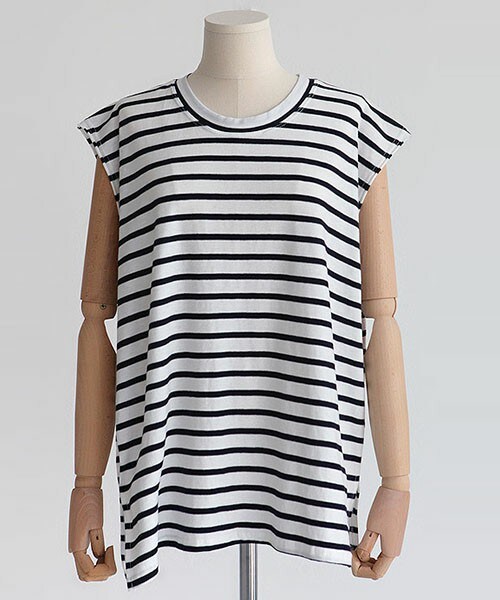 DHOLIC（ディーホリック）の「ソフトカラーボーダーTシャツ（Tシャツ/カットソー・レディース・ディープスカイブルー/ネイビー/ピンク・FREE）」の2枚目の写真