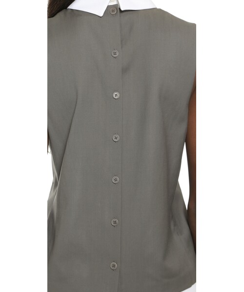 theory（セオリー）の「Theory Classy Audressa Shirt with Optional Collar（Tシャツ/カットソー・レディース・Gray・P/S/M/L）」の3枚目の写真