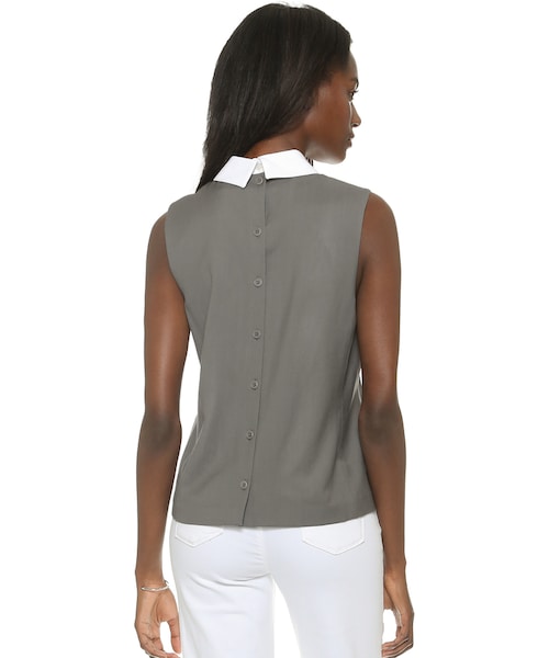 theory（セオリー）の「Theory Classy Audressa Shirt with Optional Collar（Tシャツ/カットソー・レディース・Gray・P/S/M/L）」の5枚目の写真