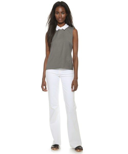 theory（セオリー）の「Theory Classy Audressa Shirt with Optional Collar（Tシャツ/カットソー・レディース・Gray・P/S/M/L）」の2枚目の写真