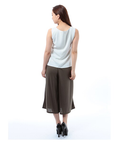 ROYAL PARTY（ロイヤルパーティー）の「リラックスガウチョパンツ（パンツ・レディース・ブラック/カーキ/ネイビー/オフホワイト系・F）」の17枚目の写真