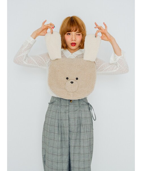 merry jenny（メリージェニー）の「わんわんトート（バッグ・レディース・ブラック/ベージュ）」の4枚目の写真