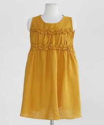 DHOLIC | バストフリル&シャーリングリネンワンピース(ワンピース)