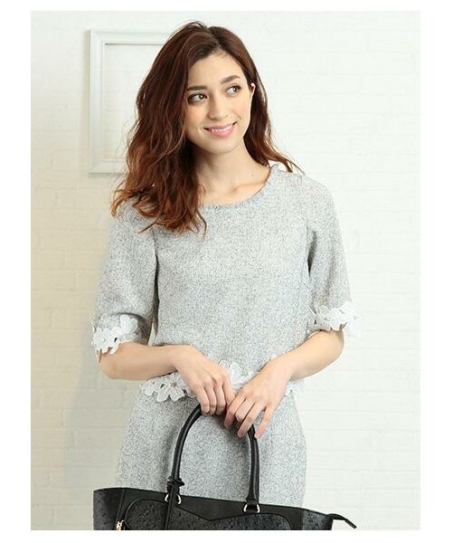 MIIA（ミーア）の「ツイードカッティングレースブラウス（）」 - WEAR