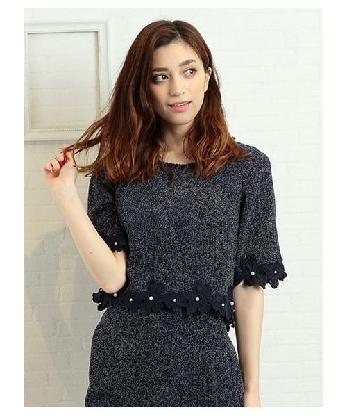 MIIA（ミーア）の「ツイードカッティングレースブラウス（）」 - WEAR