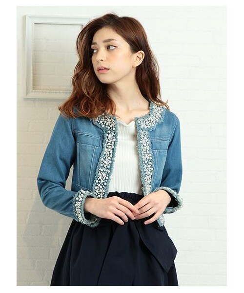 MIIA（ミーア）の「ビジューデニムジャケット（）」 - WEAR