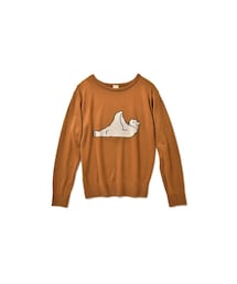 haco! | NUSY　おとぼけ白くまくんのジャカードニット：サドルブラウン(ニット/セーター)