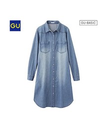 GU | （GU）デニムワンピース（長袖）(ワンピース/ドレス)