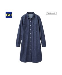 GU | （GU）デニムワンピース（長袖）(ワンピース/ドレス)