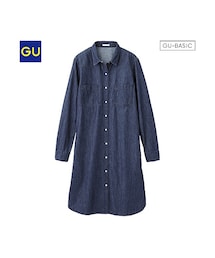 GU | （GU）デニムワンピース（長袖）(ワンピース/ドレス)