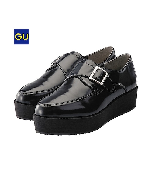 GU(ジーユー)の「(GU)モンクストラップシューズ(WOMEN ⁄ シューズ・レディース・BLACK/80/BROWN・S/M/L)」の1枚目の写真